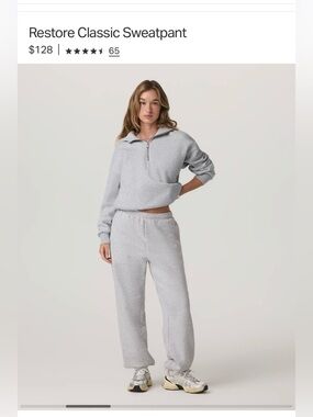 BNWT Vuori Restore Classic Sweatpant in Pale Heather Grey VW4401 MSRP $128